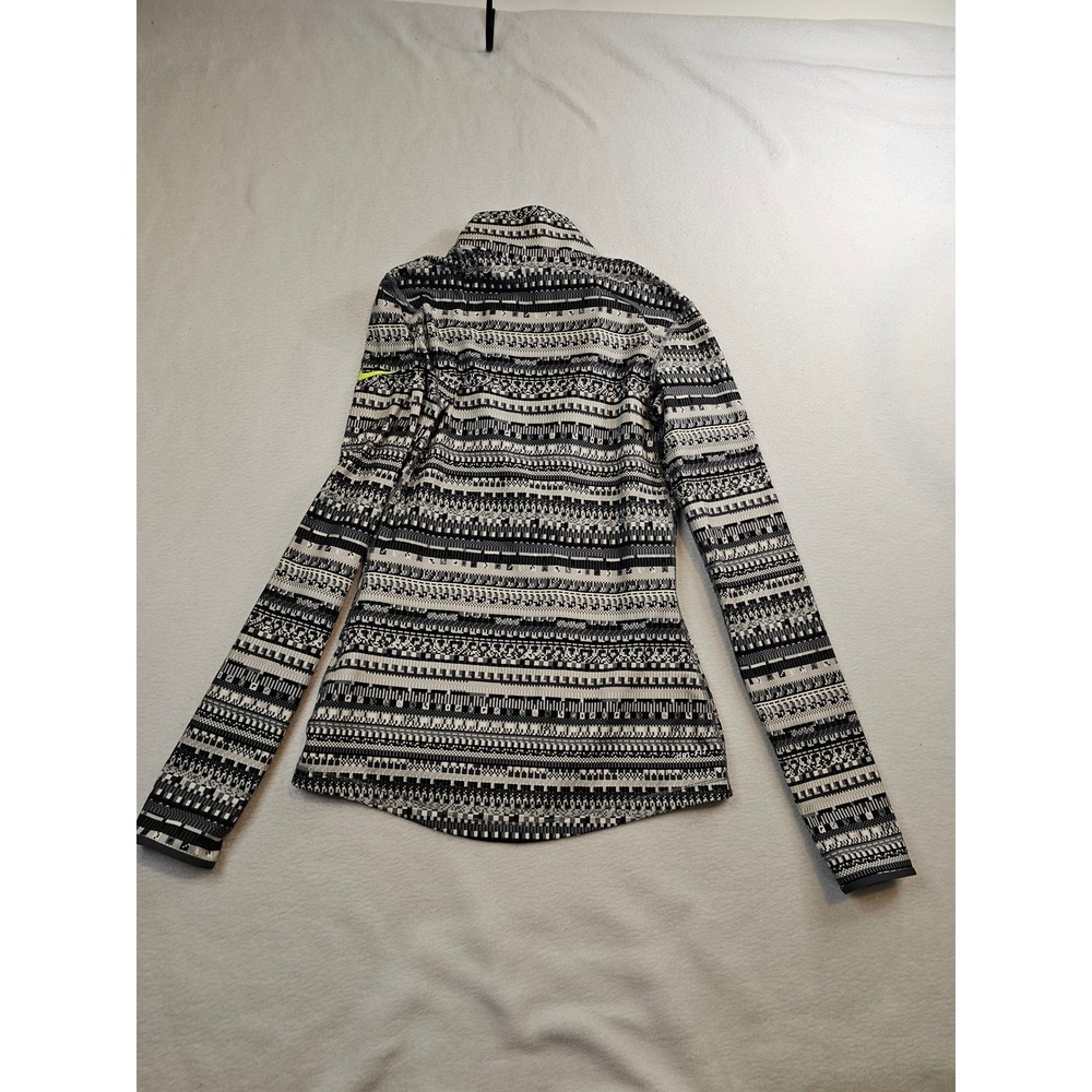 Nike Pro Dri-FIT Womens Small Half Zip Pullover Geometric Pixel Black White Gray - Picture 6 of 11